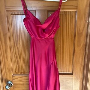 Elegant Red Satin Dress